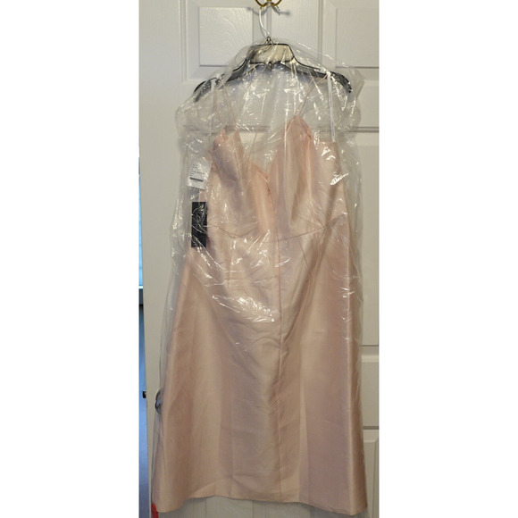 ALFRED SUNG D777 V-Neck Sleeveless Sateen Twill‎ Cocktail DRESS Size 16 Pink New - Picture 4 of 5